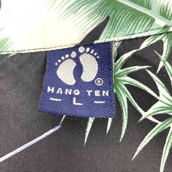 3/$25 Hang Ten Hawaiian Floral Button Down T Shirt L - Picture 5 of 9